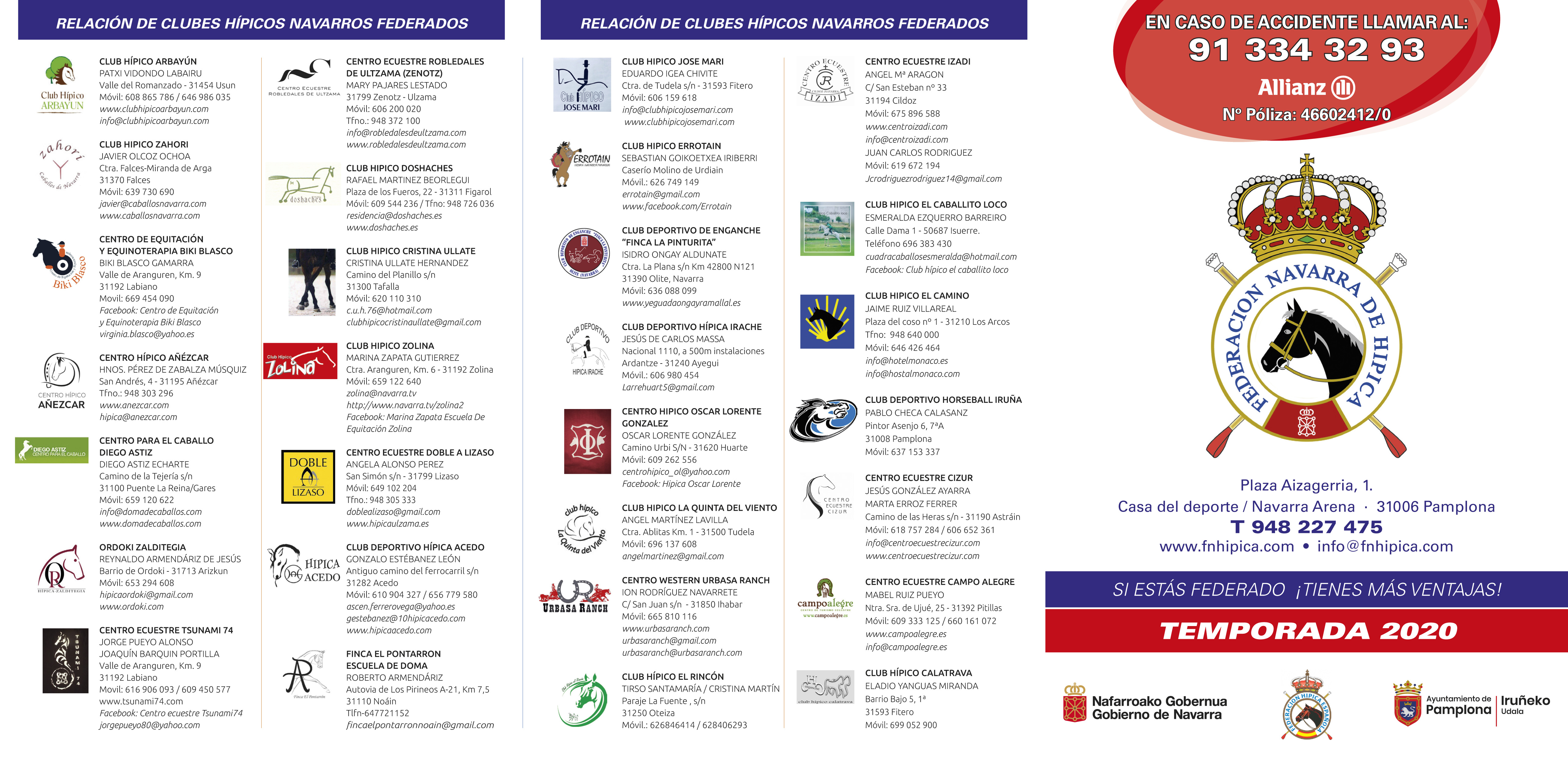 Tr&iacute;ptico Federaci&oacute;n Navarra de H&iacute;pica 2020